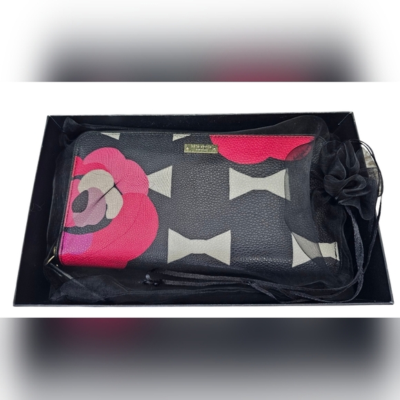 Kate Spade New York  Black and Red Long Wallet, story book lining, New In Box. - Picture 7 of 7